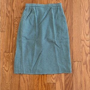 Giorgio Armani Pencil Skirt Houndstooth Print Wool Blend Size 6